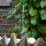 shell shaped fountain on Commonwealth Avenue, Back Bay Boston