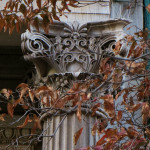 architectural details on Commonwealth Avenue, Back Bay Boston