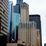Walking along Chicago River