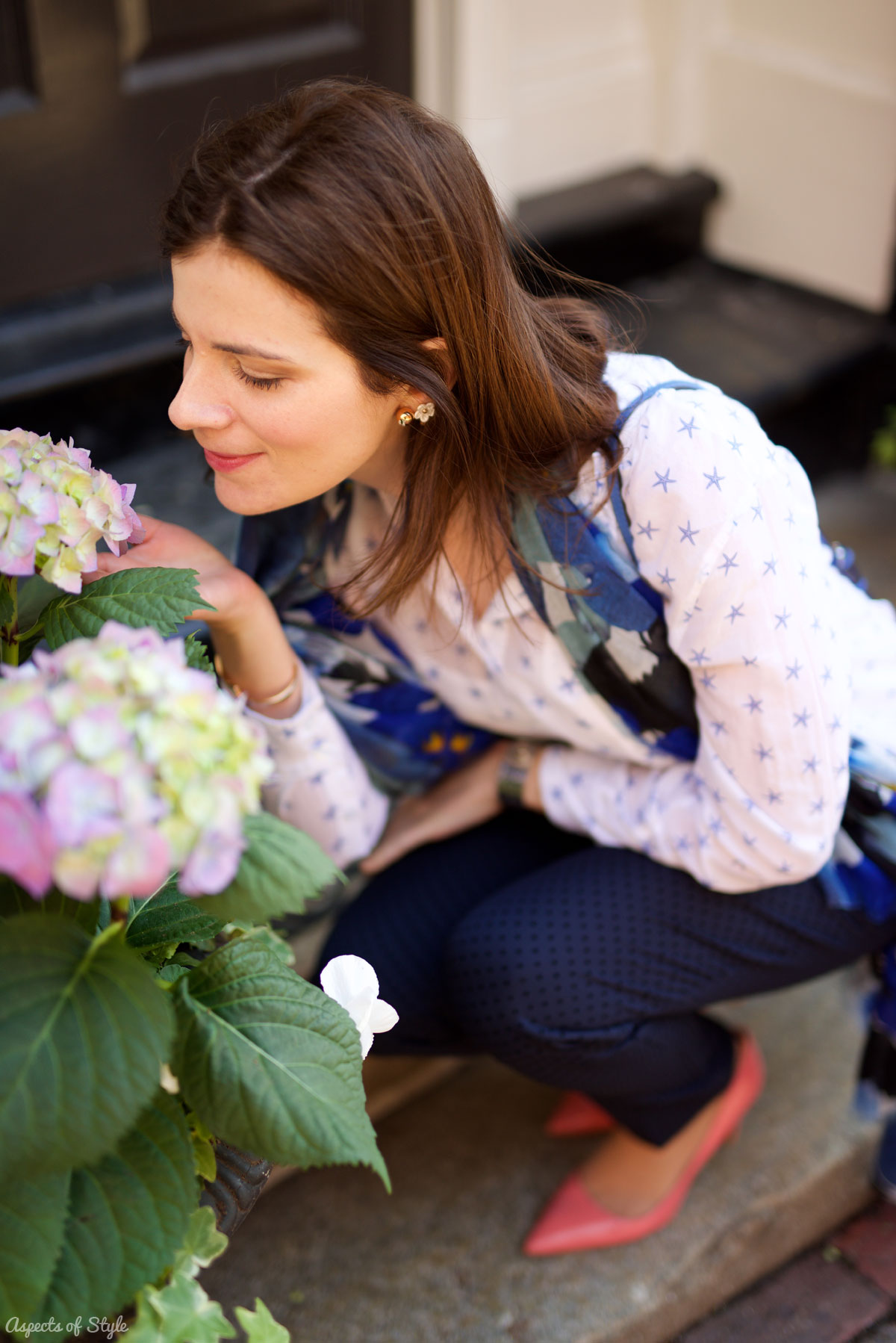 smelling the flowers