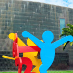 Keith Haring sculpture outside deYoung museum, San Francisco