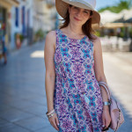 Floppy hat and sun dress in Nafplio