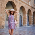 Floppy hat, summer dress