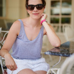 Zara tank top and H&M white shorts