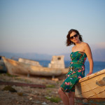 Tropical print dress in Elafonisos