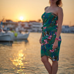 Tropical print dress in Elafonisos