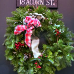 Christmas wreath in Acorn Street, Boston