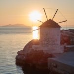 sunset in Aegiali, Amorgos, Greece