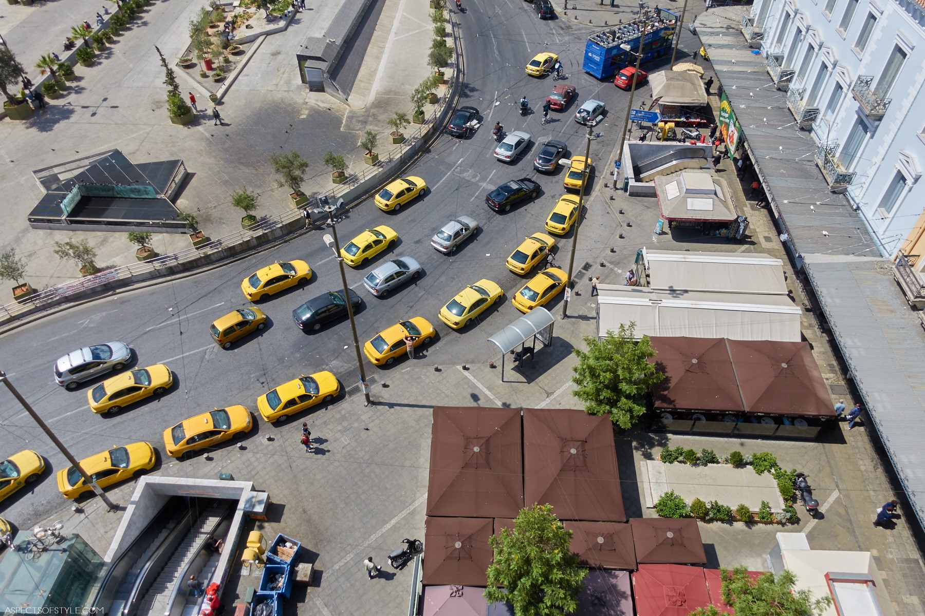 bird's eye view of Omonia square