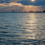 Thessaloniki Port at dusk