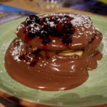 pancakes with chocolate and red fruits at Estrella Athens