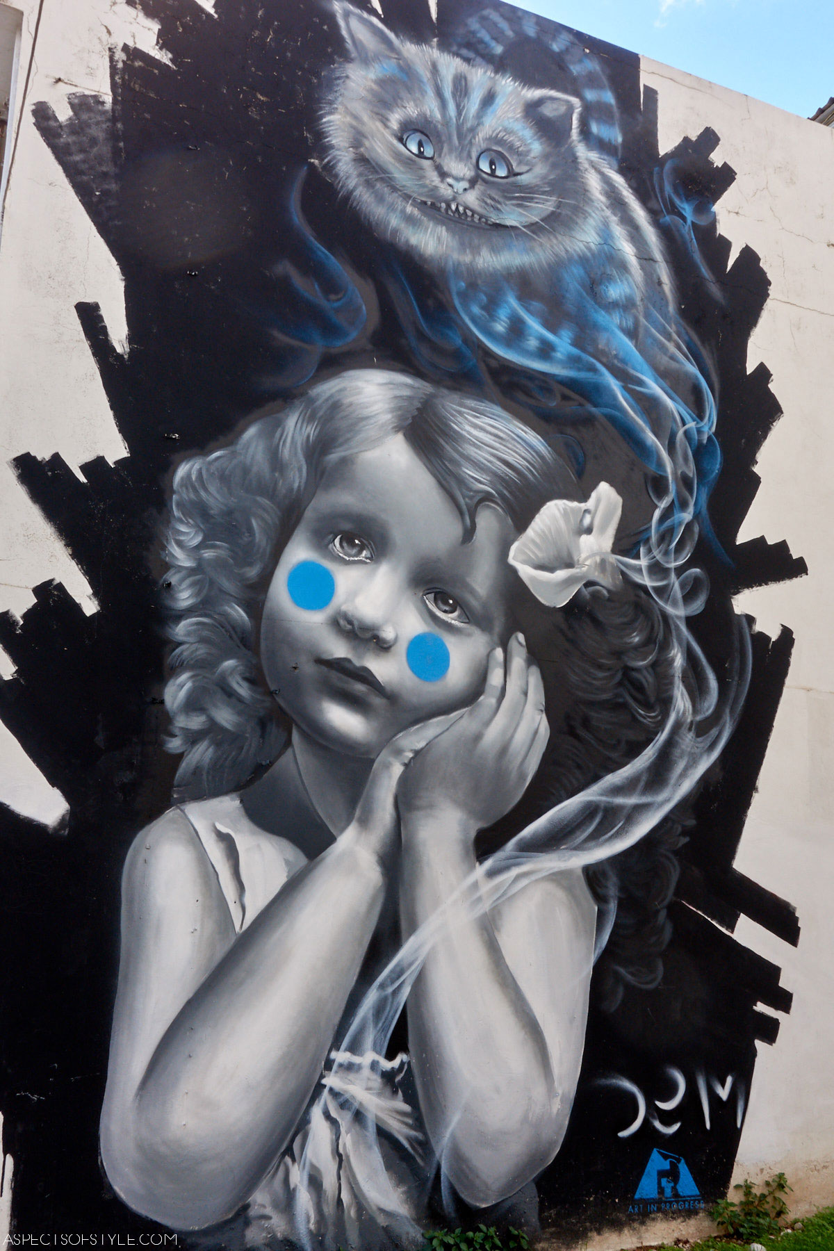 Alice in Wonderland street art in Patras