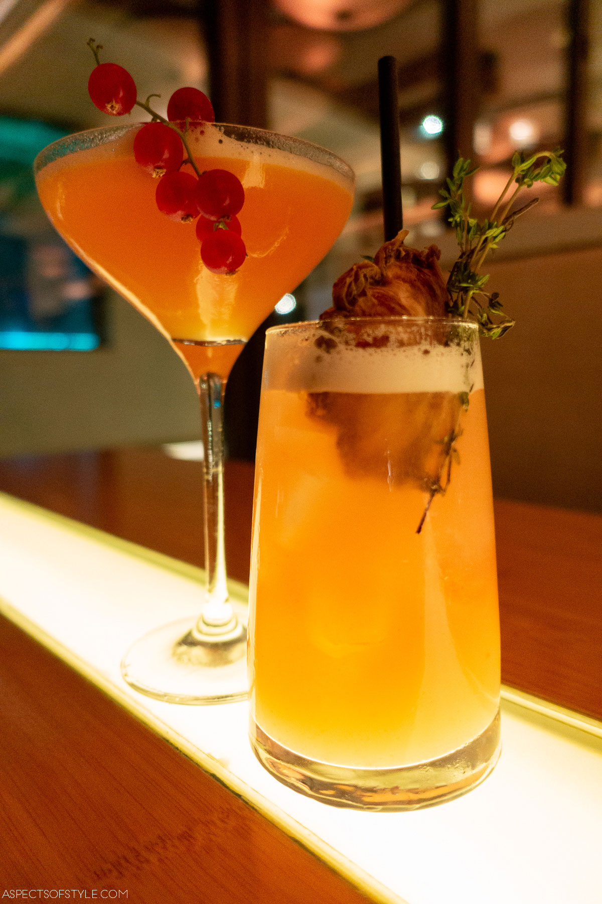 Cocktails at Sontaya restaurant, St Regis Saadiyat Abu Dhabi