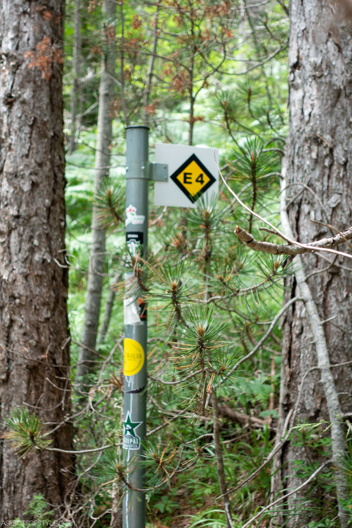 treck sign at Olympus Mountain, Greece