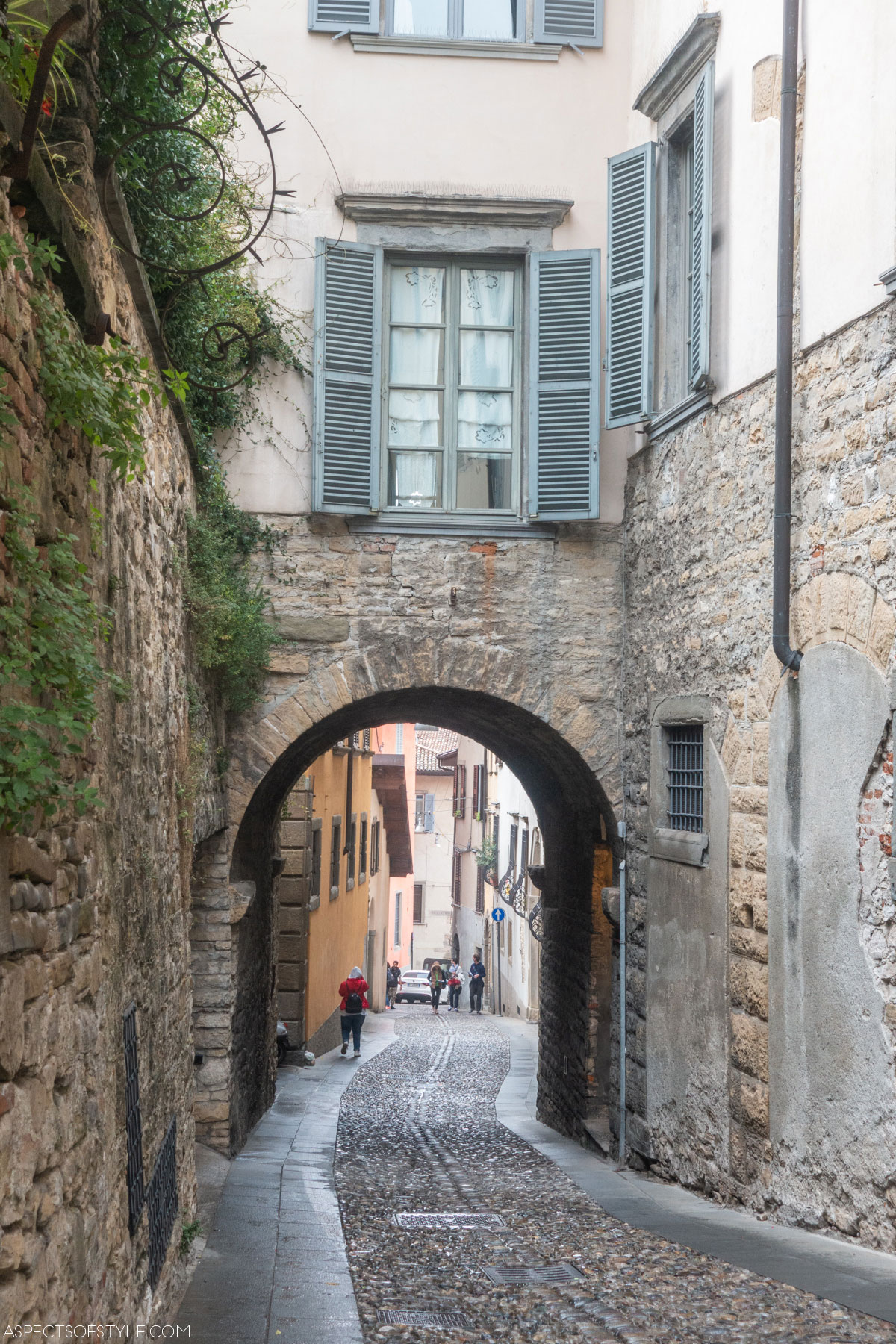 cobblestone street at Bergamo Citta Alta