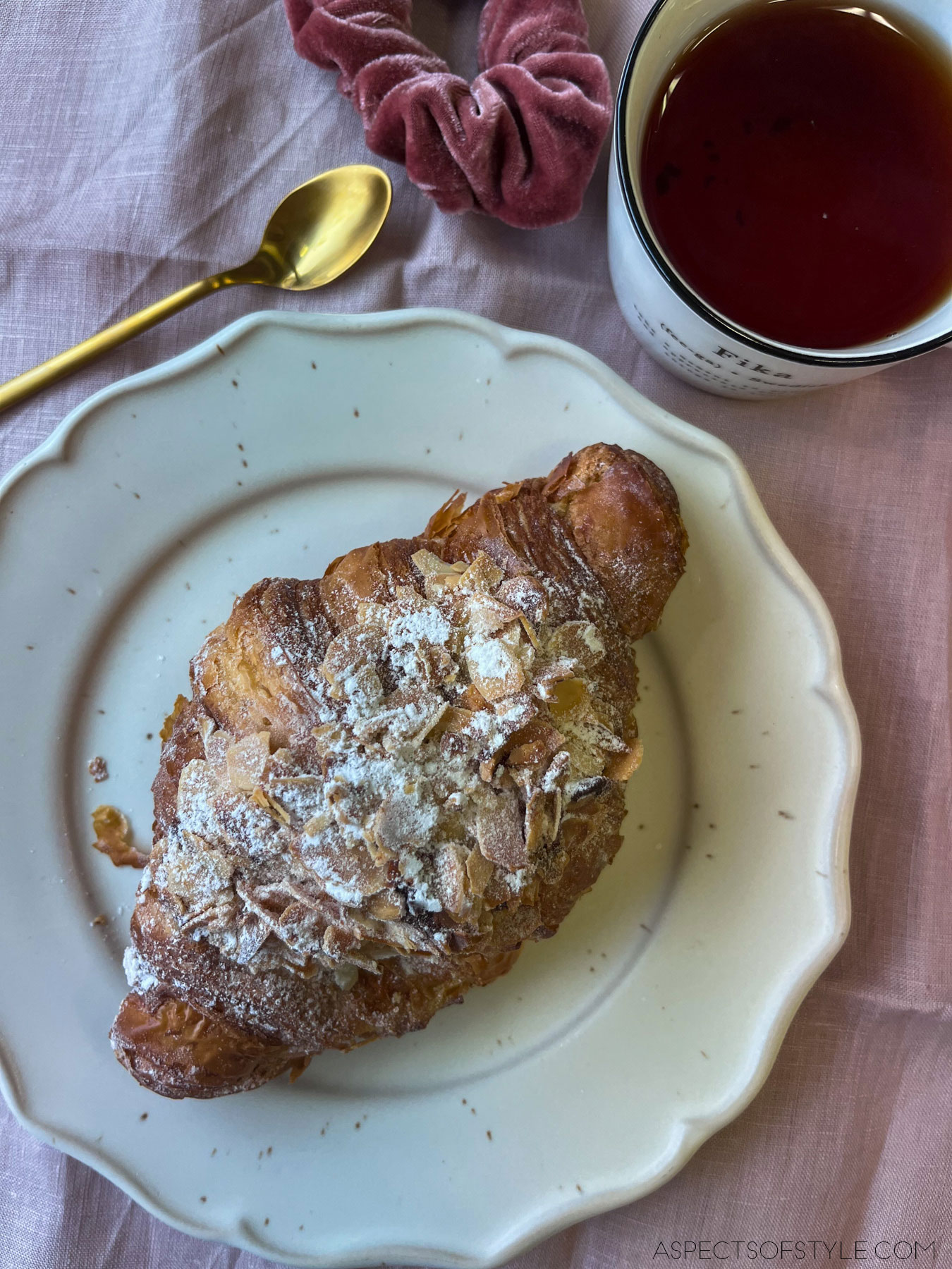 Almond croissant from Fika Bakery, Athens