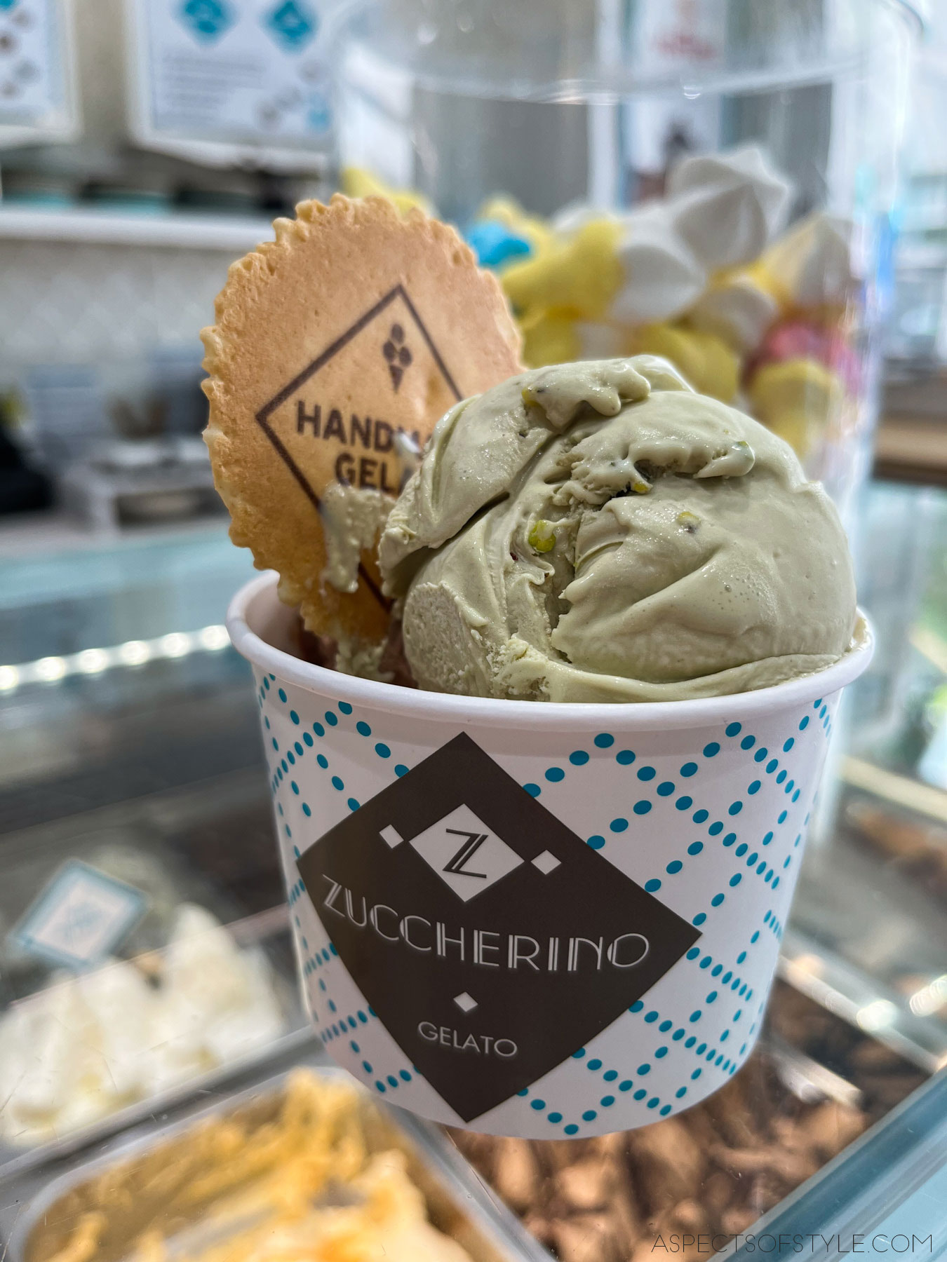 Ice cream in a cup at Zuccherino Patisserie, Athens