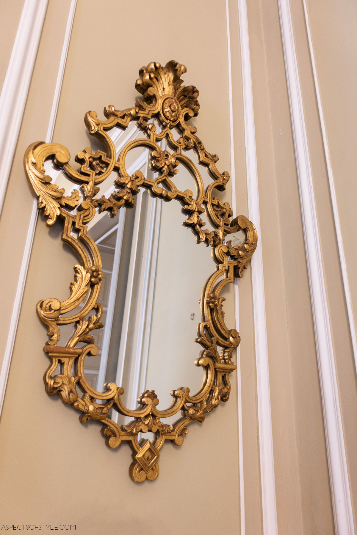 ornate mirror inside the Italian Embassy Athens