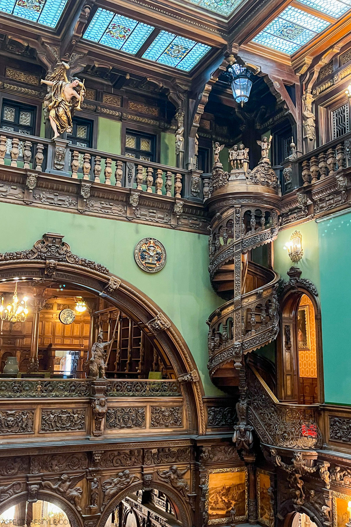 atrium inside Peles Castle Sinaia, Romania