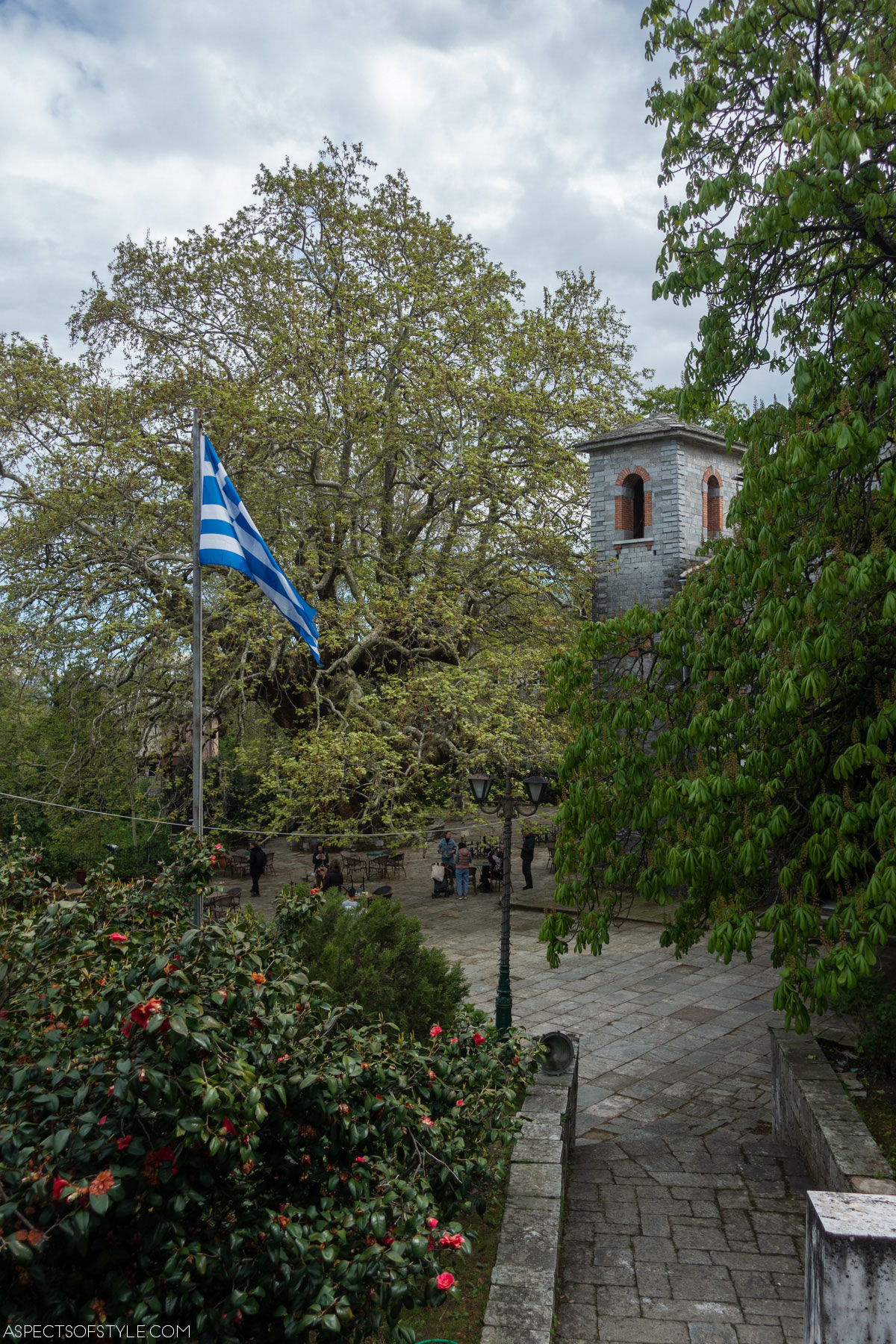 main square in Tsagarada, Pelion