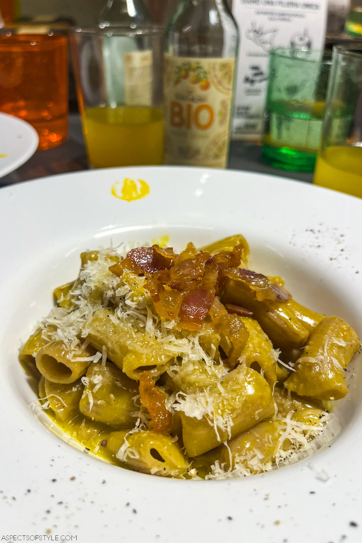 pasta dish at Fabbrica di Grano restaurant, Milan