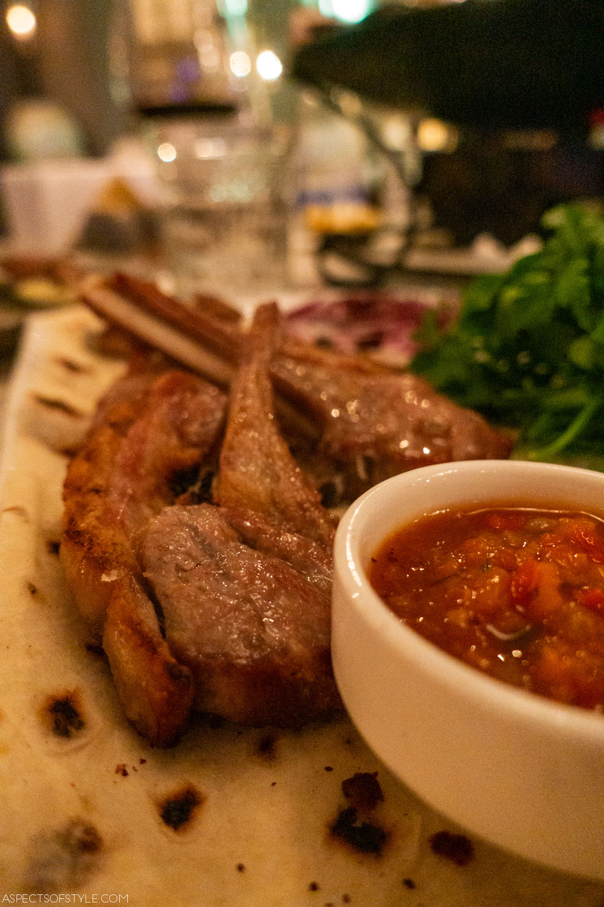 lamb chops at Chayki restaurant Baku