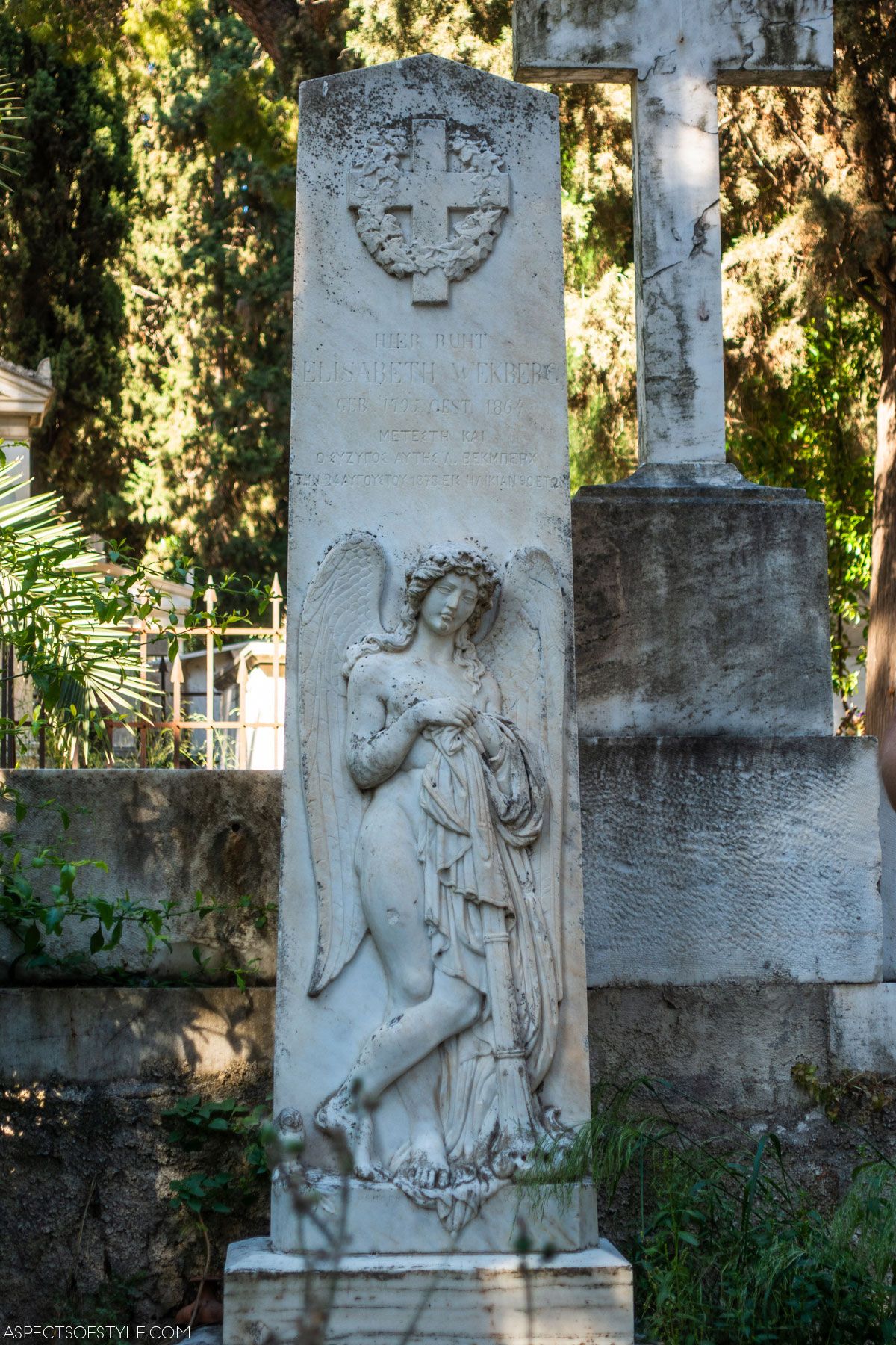 Elizabeth Wekberg tomb, sculpted by Christian Siegel