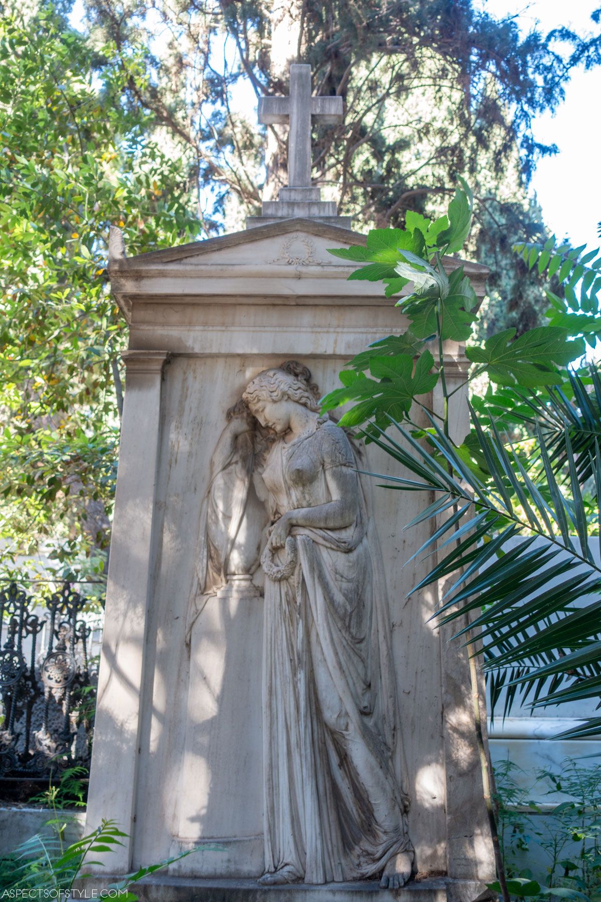 a tomb resembling ancient burial memorials created by Fitali brothers Athens First Cemetery