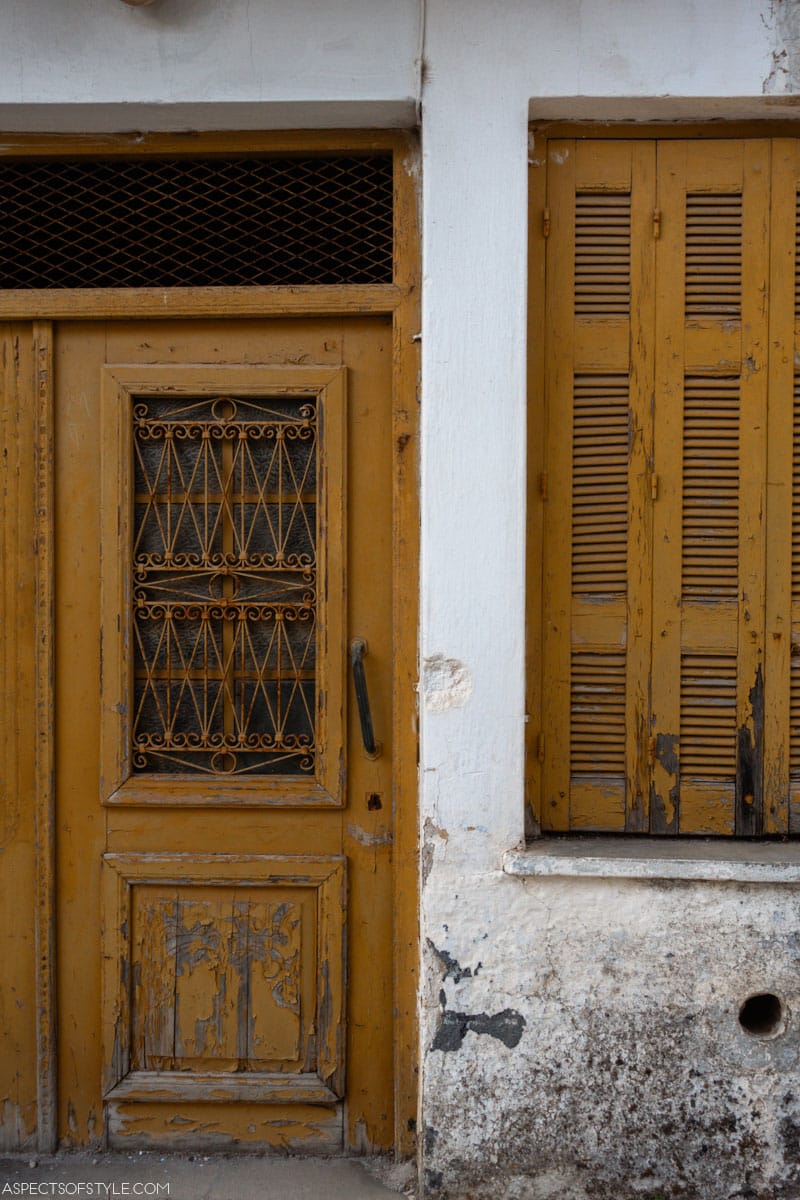 brown wooden door, Ziros, Lasithi, Crete
